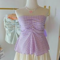 ราคา เสื้อเกาะอกผ้าฝ้ายลายสก็อต ดีไซน์น่ารัก สดใส อกย่น ดีเทลหน้าเก๋ๆ ด้านหลังสม็อคยืด ใส่กระชับสบาย Poppy Top เสื้อเกาะอกลายสก็อตอกย่น เสื้อเกาะอกผ้าฝ้ายลายสก็อต ดีไซน์เก๋ๆ ด้านหลังสม็อคยืด ใส่กระชับสบาย 