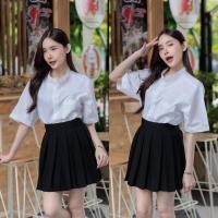 ราคา เสื้อนักศึกษาทรงบอย เสื้อคอจีน ผ้า Oxford ทรงผู้ชาย Oversize รอบอก36 50 (21393853792)