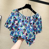 ราคา NIkyLundun เสื้อทีเชิ้ตแขนสั้นคอเดียวลายดอกไม้เล็กๆเสื้อชีฟองทรงหลวมใส่ช่วงฤดูร้อนสำหรับผู้หญิงเสื้อตัวเล็กสไตล์ตะวันตกสุดเก๋สำหรับผู้หญิง (24295665797)