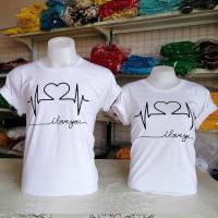 ราคา เสื้อคู่รัก ลายคลื่นหัวใจ ราคาต่อ1ตัว เสื้อยืด คู่รัก ชุดคู่ เสื้อแฟชั่น เสื้อกลุ่ม (22298561795)