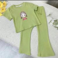ราคา Beryl kids ชุดเซ็ทเด็กผู้หญิงแฟชั่น เสื้อแขนสั้นกางเกงขาม้า ขาบาน แบบบาง สองชิ้น กีฬา สไตล์เกาหลี ฤดูร้อน (24055640806)