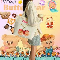 ราคา NEW กระเป๋าผ้าแคนวาส ถุงผ้า หมีเนย Butterbear Tote Bagกระเป๋าผ้าแคนวาสสะพายไหล่แบบลำลอง ความจุขนาดใหญ่ ใส่ของได้เยอะ 14 (24438847835)