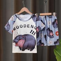 ราคา ชุดเซ็ทเด็กเสื้อแขนสั้น กางเกงขาสั้น ผ้าโพลีเอสเตอร์ งานพิมพ์ลายหมูเด้งน่ารัก เสื้อผ้าเด็กผู้ชาย ผ้ายืด นุ่ม ใส่สบาย สีสันสดใส ลายน่ารัก Moodeng หมูเด้ง พร้อมส่งในไทย (23127959825)