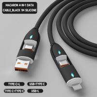 ราคา 66W สายชาร์จเร็ว 4in1 Pd Liquid Tablet Flash Charging Suitable For iPhone OPPO Vivo Xiaomi Fast Charging Data Cable (24353543918)