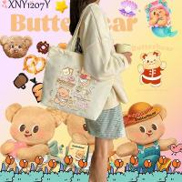 ราคา NEW กระเป๋าผ้าแคนวาส ถุงผ้า หมีเนย Butterbear Tote Bagกระเป๋าผ้าแคนวาสสะพายไหล่แบบลำลอง ความจุขนาดใหญ่ ใส่ของได้เยอะ 07 (24438873724)