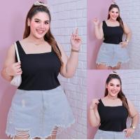 ราคา ส่งฟรี เสื้อแขนกุด เสื้อสายเดี่ยวสาวอวบ เสื้อแขนกุดไซส์ใหญ่ ทรงครอป ผ้าร่อง ใส่สวย เซกซี่ A298 เสื้อกล้ามไซส์ใหญ่ เสื้อกล้ามสาวอวบ เสื้อแขนกุดคนอ้วน สายเดี่ยว (24479901532)