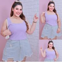 ราคา ส่งฟรี เสื้อแขนกุด เสื้อสายเดี่ยวสาวอวบ เสื้อแขนกุดไซส์ใหญ่ ทรงครอป ผ้าร่อง ใส่สวย เซกซี่ A298 เสื้อกล้ามไซส์ใหญ่ เสื้อกล้ามสาวอวบ เสื้อแขนกุดคนอ้วน สายเดี่ยว (24479901537)