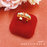 ราคา แหวนเพชรซีก เสริมดวง เสริมโชค เสริมบารมี แหวนเพชร แหวนฝังเพชร เครื่องประดับ ใส่อาบน้ำได้ ใส่ออกงานได้ แหวนทองเหลืองแท้ (14598750993)