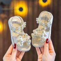ราคา รองเท้ารัดส้นเด็กผู้หญิง รองเท้าแฟชั่นเด็ก แต่งโบว์น่ารักสายรัดส้นไข่มุก ยางนิ่ม ใส่สบาย พร้อมส่งในไทย (24169653284)