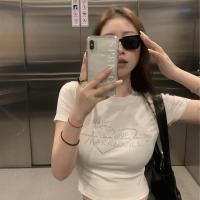 ราคา Dream Clothes เสื้อยืดแฟชั่น การรีดผ้าด้วยเพชร ลายหัวใจ แขนสั้น ผอมเพรียว (22502999340)