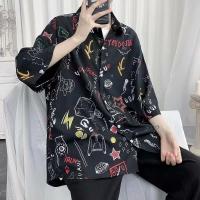 ราคา เสื้อเชิ้ตแขนสั้นหลวมๆ สไตล์เกาหลีสำหรับผู้ชาย ฤดูร้อน 2022 ลายดอกไม้ ทรงหลวมๆ แขนห้าส่วน เสื้อเชิ้ตแขนยาวแบบสวมหัว (21918760827)