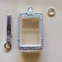 ราคา แถมแหนบ กรอบเงิน ตลับเงิน ตลับพระใส่พระสมเด็จพิมพ์มาตรฐาน แกะลายตีเกลียวด้านข้าง (10567369978)