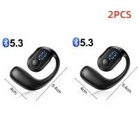 ราคา Fashion Digital Display Ear hook Bluetooth in ear Headphones Wireless Music Game Noise Canceling Earphones Portable Monaural Business Office Call Headset (22067353202)