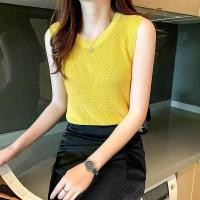 ราคา HIHONEY เสื้อผ้าแฟชั่นผู้หญิง เสื้อแขนกุดไหมพรมผ้าวิ้งๆ ผ้านิ่มใส่สบาย ผ้ายืด (20072518249)