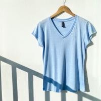 ราคา เสื้อยืดคอวี ผ้าสลาฟ อก 36 (11442891259)