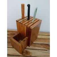 ราคา ที่เสียบมีด ที่เสียบมีดไม้สัก กล่องเสียบมีดไม้สัก (23685379387)