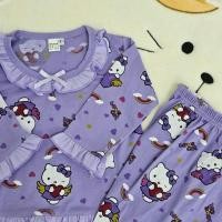 ราคา ชุดนอนเด็ก ลายคิตตี้หัวใจมีปีก คอระบาย ใส่สบาย ผ้าไม่หนา แขนยาว ขายาว (20594109296)