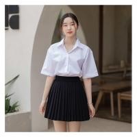 ราคา เสื้อนักศึกษา ทรงบอยไม่มีกระเป๋า ทรงบอยเข้ารูป บอยแขน 10 นิ้ว (23539205945)
