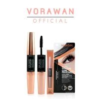 ราคา มาสคาร่าเนื้อไฟเบอร์ แปรงปัด 2 ด้าน หัวแปรงซลิโคน HF9020 SIVANNA DUAL VOLUME CURE MASCARA (12490849625)