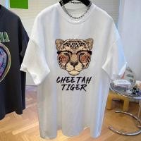 ราคา เสื้อยืดแขนสั้นผู้หญิงแฟชั่นฤดูร้อน ไตล์เกาหลี oversize เสื้อผ้าสาวอวบอ้วนไซส์ใหญ่ เสื้อยืดโอเวอร์ไซส์เท่ๆ สกรีนลายเสือ (22890675969)