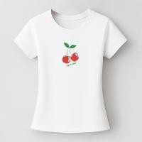 ราคา เสื้อยืดรัดรูป สกรีนลายเชอร์รี่สวยๆ เสื้อยืดคอกลม แขนสั้น baby tee เสื้อยืดแฟชั่นผู้หญิง สีทูโทนน่ารักๆ เสื้อเชอรี่ เบบี้ทีสาวอวบ ผ้ายืดใส่สบาย เสื้อเข้ารูป (24189134685)