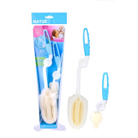 ราคา NATUR แปรงล้างขวดนม แปรงล้างจุกนม เนเจอร์ ด้ามหมุน 360 องศา แปรงฟองน้ำ แปรงไนลอน อุปกรณ์ทำความสะอาดขวดนม ที่ล้างขวดนม (24397585939)