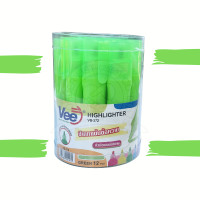 ราคา ปากกาเน้นข้อความ Vee ปากกาไฮไลท์ หัวตัด แห้งเร็ว สีสวย เครื่องเขียน 12 ด้าม รุ่น 372 (23451222781)