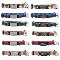 ราคา ปลอกคอนิรภัยลายสก๊อต ปลอกคอแมวสลักชื่อ พร้อมป้ายสแตนเลสสลักฟรี ป้ายชื่อถอดสวมได้ (15363534628)