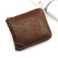 ราคา Mens short wallet casual retro zipper wallet large capacity bag mens gift (23732057803)