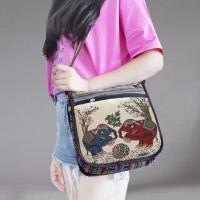 ราคา S way Lady Crossbody Shoulder Bag Phone Purse Handbag Pouch Ethnic Style Embroidered Messenger Bag Retro Canvas Bag (24496916681)