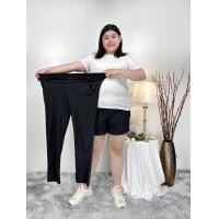 ราคา กางเกงขายาว สีดำ ไซส์ใหญ่ ผ้ายืดเกาหลี กางเกงทำงาน คนอ้วน สาวอวบ K9386 (24598522772)