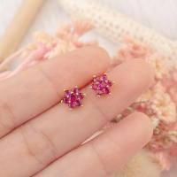 ราคา พร้อมส่ง ต่างหูติดหูทับทิมดอกพิกุล ต่างหูดอกพิกุลพลอยทับทิม งานหมั้น งานแต่ง (22889498148)