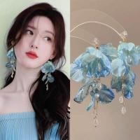 ราคา ต่างหูดอกไม้ผ้าสีน้ำเงิน ต่างหูแบบชิ้นเดียวสำหรับผู้หญิง ต่างหูแบบห้อย ต่างหูแบบจี้ แฟชั่นฤดูร้อน 2025 ฤดูใบไม้ผลิและฤดูร้อน (24343719951)