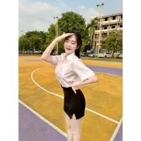 ราคา เสื้อนักศึกษาทรงบอย แขนสามเหลี่ยม (21698172276)