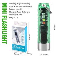 ราคา Mini Portable Rechargeable LED Flashlight Mini LED Keychain Flashlight (23890324306)