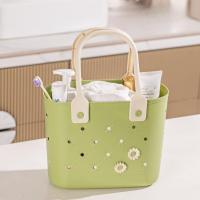 ราคา Ladies waterproof beach bag DIY hole tote bag bathroom storage bag (23293421957)