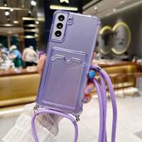 ราคา เคสโทรศัพท์ซิลิโคนใสสายคล้องคอกระเป๋าเก็บบัตรสำหรับ Samsung Galaxy S24 S24พิเศษบวก S22 S23 S23พิเศษบวกฝาครอบ TPU สำหรับ Samsung นิ่ม Samsung Galaxy Note 20 S20FE S23FE เป็นพิเศษ S21 S21 S20พิเศษบวก S1