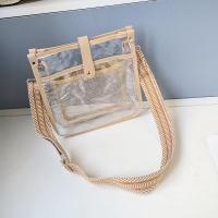 ราคา กระเป๋าสะพายข้าง PVC ทรงสี่เหลี่ยมเล็กสไตล์ Jelly ใส กระเป๋าสะพายข้างแบบลำลองสำหรับผู้หญิง กระเป๋าถือขนาดกลาง กระเป๋าสำหรับวันหยุดชายหาด (23145618500)