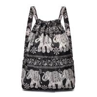 ราคา Elephant Print Foldable Bag Light Weight Womens Drawstring Travel Backpack Large Capacity Handbag Mothers Waterproof Shopping Handbag (23440089902)