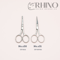 ราคา rhino brand กรรไกรแต่งขน กรรไกรตัดขนจมูก กรรไกรตัดขนคิ้ว กรรไกรตัดหนวด no s30 s31 s32 (16388500850)