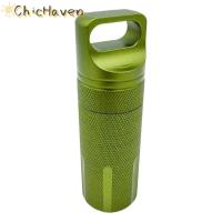 ราคา ChicHaven ขวดใส่ยาอลูมิเนียมอัลลอยด์สุญญากาศแบบพกพากลางแจ้ง EDC ห้องเดี่ยวที่ใส่แคปซูลกันน้ำกล่องยา (22693137513)