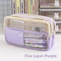 ราคา COD หนัง PU PVC กระเป๋าใส่ปากกา ห้าชั้น จุได้มาก ที่จัดระเบียบเครื่องเขียน แบบพกพาได้ แบบพกพาได้ กล่องใส่ดินสอ ของขวัญสำหรับนักเรียน (24250008326)