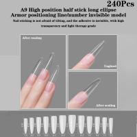 ราคา VitalVogue 240ชิ้นกระเป๋าต่อเล็บรูปแบบการต่อเล็บสำหรับยูวีเจลขัดสร้างได้อย่างรวดเร็วปลายเล็บปลอมอะคริลิคระบบคู่อุปกรณ์ทำเล็บ (24186371543)