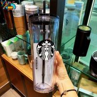 ราคา YILQQPER Starbucks Cup Double layer Transparent Plastic Large capacity Straw Cup Reusable Water Cup Bottle Xmas gift Starbuck mug waitime (22811565217)