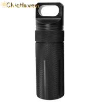 ราคา ChicHaven ขวดใส่ยาอลูมิเนียมอัลลอยด์สุญญากาศแบบพกพากลางแจ้ง EDC ห้องเดี่ยวที่ใส่แคปซูลกันน้ำกล่องยา (22693137512)