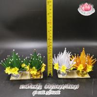 ราคา บายศรีจิ๋ว บายศรีเทพจิ๋ว บายศรีพรหม พาน5ซม สีเขียวใบตอง สีเงินทอง ราคา คู่ (22532365155)