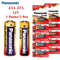 ราคา ถ่านอัลคาไลน์ Panasonic อัลคาไลน์ 23A 27A 12V 1 Packs 5 Pcs ถ่านชาร์จ ล็อตใหม่ แบตเตอรี่ ขนาด Alkaline Battery แบตเตอรี่ของเล่น ถ่านรีโมท ถ่านไฟฉาย (24659170101)