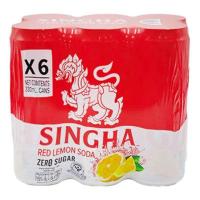 ราคา SINGHA สิงห์ น้ำอัดลม ไม่มีน้ำตาล ขนาด 330 มล x 6 กระป๋อง มีให้เลือก 5 รสชาติ (18151584183)