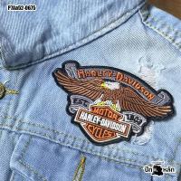 ราคา อาร์มปัก ตัวรีดติดเสื้อ โลโก้ Harley Davidson EST 1903 นกอินทรีย์ ขนาด 1 05 cm 7 cm รุ่น P7Aa52 0675 (23242462141)