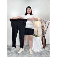 ราคา กางเกงขายาว สีดำ ไซส์ใหญ่ ผ้ายืดเกาหลี กางเกงทำงาน คนอ้วน สาวอวบ K9386 (22073734364)